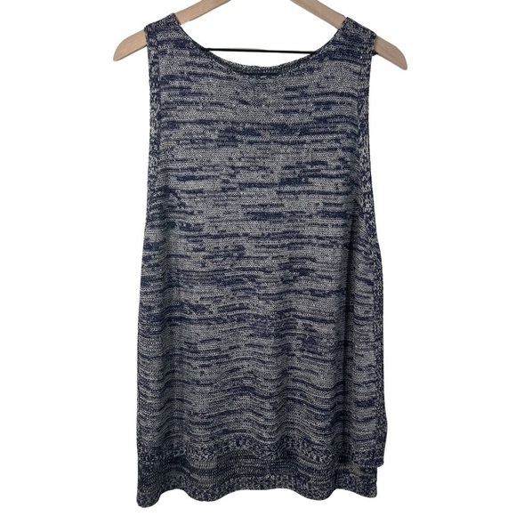 Eileen Fisher Tops - Eileen Fisher Blue Space-dyed Sleeveless Tunic, Large